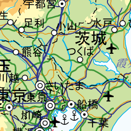 茨城県と周辺の地図・南西部分