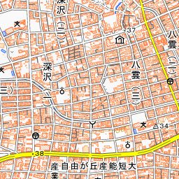 自由が丘周辺の標準地図・北西部分
