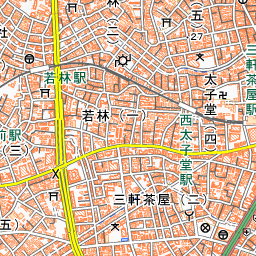 三軒茶屋周辺の標準地図・北西部分