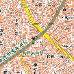 三軒茶屋周辺の標準地図・南西部分