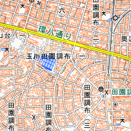 多摩川周辺の標準地図・北西部分