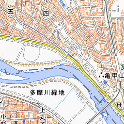 多摩川周辺の標準地図・南西部分