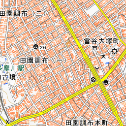 多摩川周辺の標準地図・南東部分
