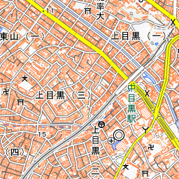 祐天寺周辺の標準地図・北東部分
